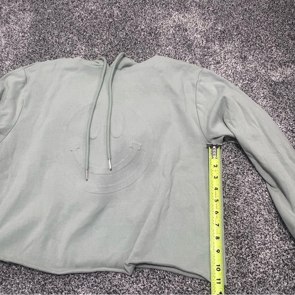 Women’s Sz SMALL Easel Smiley Happy Hooded Sweatshirt - Picture 3 of 4